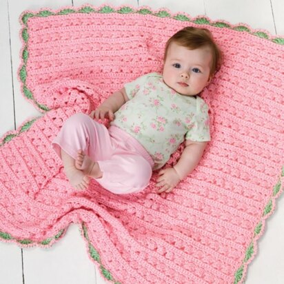 Crochet Baby Star Afghan Soft Handmade Small Blanket Pink White Girl