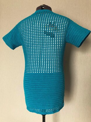 Men's Crochet Deep V T-Shirt