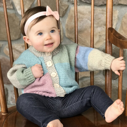 Baby Cardigan in Plymouth Yarn Hot Cakes - F825 - Downloadable PDF - knitting pattern