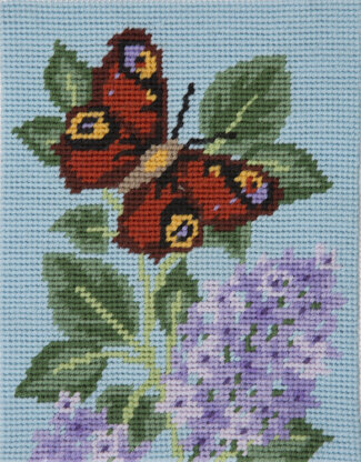 Anchor Starter: butterfly Floral Needlepoint Kit