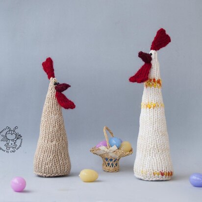 Two Easter Waldorf Roosters