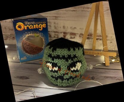 Frankenstein Inspired Chocolate Orange Cover Knitting Pattern
