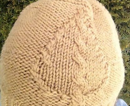 Windblown Leaf Cabled hat