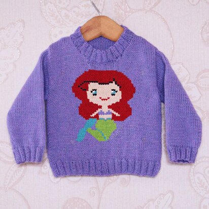 Intarsia - Ariel the Mermaid Chart - Childrens Sweater