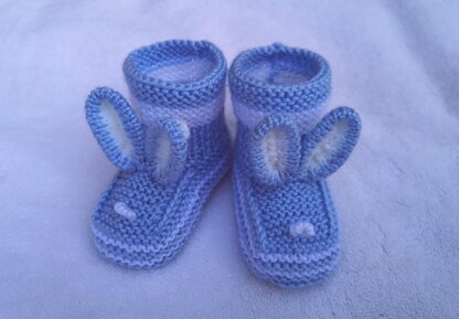 Blue  Bunny Baby Booties