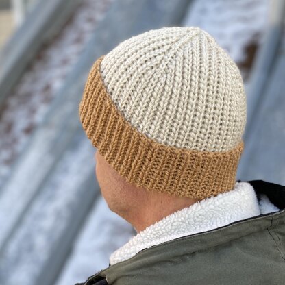 Fisherman's rib knit look crochet beanie