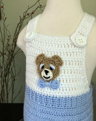 Crochet Pattern Baby Boy Romper Outfit 4-6 Months 