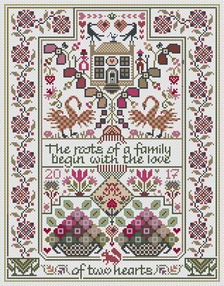 Long Dog Samplers The Love of Two Hearts Cross Stitch Chart - 2002033 -  Leaflet