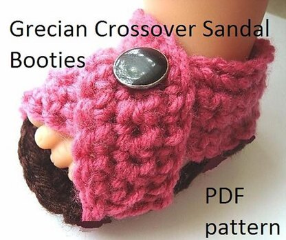 Little Grecian Cross-Over Sandal Booties | Crochet Pattern by Ashton11