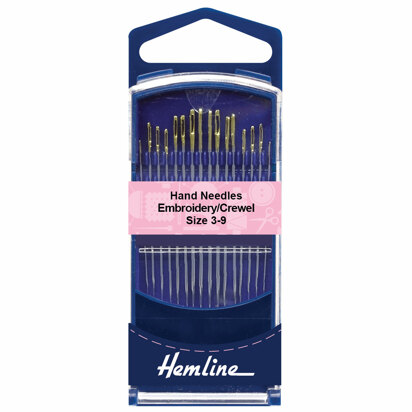 Hemline Premium Embroidery/Crewel Needles Size 3-9