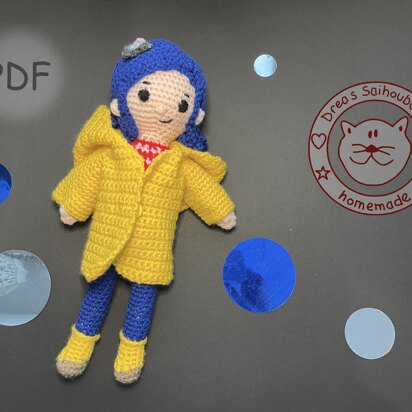 Coraline amigurumi doll