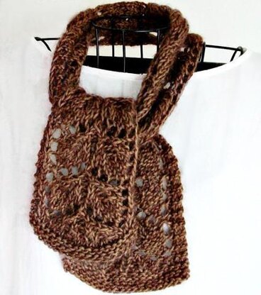 Frosted Fall Leaves Knit lace Scarf