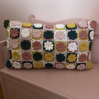Checkerboard Flower Pillow