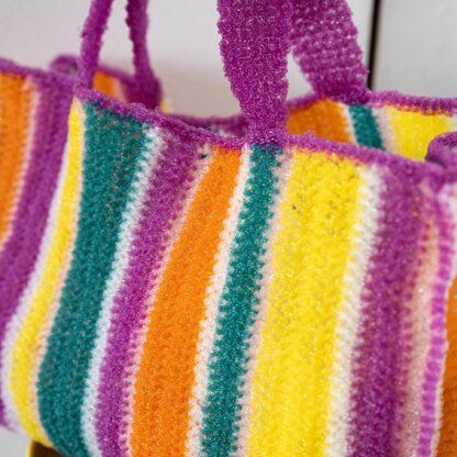 Multicolor Bag in Lion Brand Stitch Soak Scrub - M22212 SSS - Downloadable PDF
