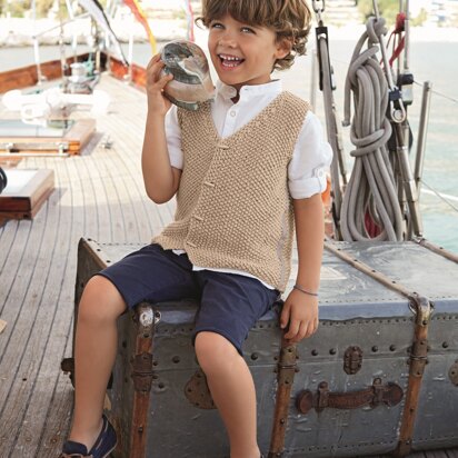 Boys Waistcoat in Bergere de France Coton Fifty - 67531-16 - Downloadable PDF