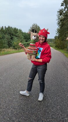 Scrap yarn Christmas Deer