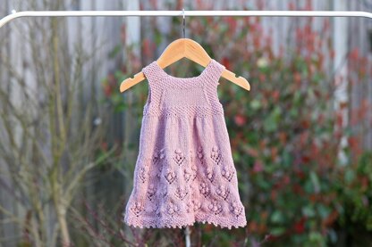 Pinafore Sundress Knitting Pattern (42) with Bobble Flowers to fit Baby/Child