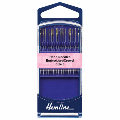 Hemline Premium Embroidery/Crewel Needles Size 8