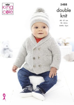 Children's Jacket, Sweater & Hats in King Cole Double Knit - 5488 - Leaflet