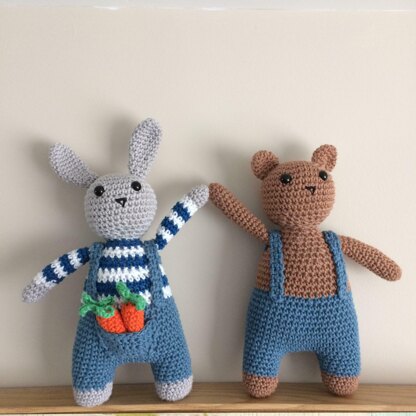 Bunny and Bear in Blue Jeans