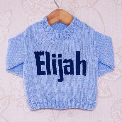 Intarsia - Elijah Moniker Chart - Childrens Sweater