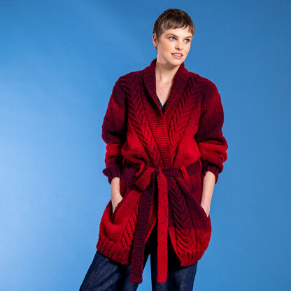 I Love Hue Longline Cardigan - Free Knitting Pattern in Paintbox Yarns Ombré Aran Wool Touch