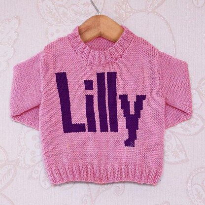 Intarsia - Lilly Moniker Chart - Childrens Sweater