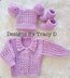 Skye baby knitting pattern, 0-6mths Cardy, hat and booties