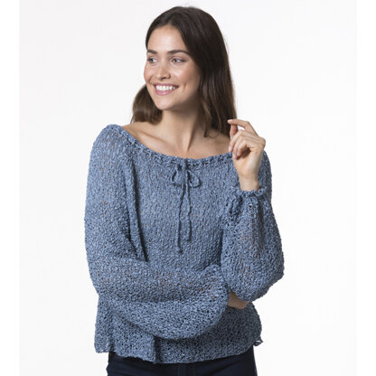 Haze Off-Shoulder Top - Knitting Pattern for Women in Tahki Yarns Ripple