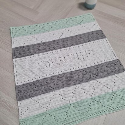 Personalised filet crochet blanket - any name!