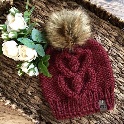 Knit Celtic Heart Beanie