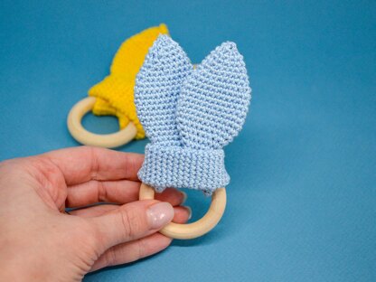 Baby teether with bunny ears