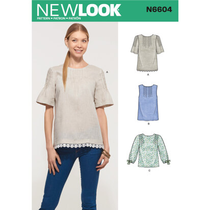 New Look N6604 Misses' Tops 6604 - Paper Pattern, Size 10-12-14-16-18-20-22