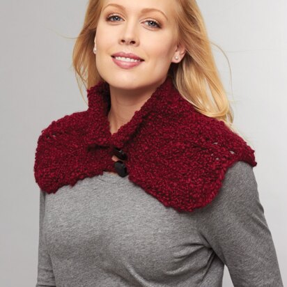 Buttoned Cowl to crochet in Bernat Soft Boucle