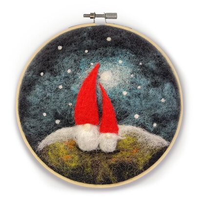 The Crafty Kit Company Ltd Gnomes in a Hoop Needle Felting Kit - 140W x 240H x 65D