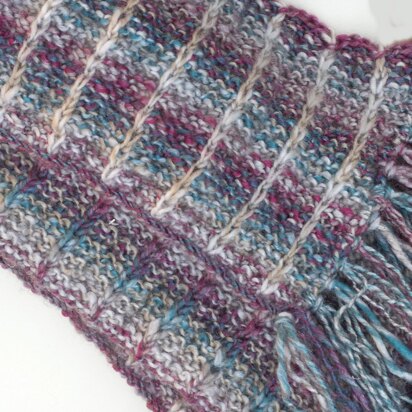 Reversible Mosaic Knit Scarf