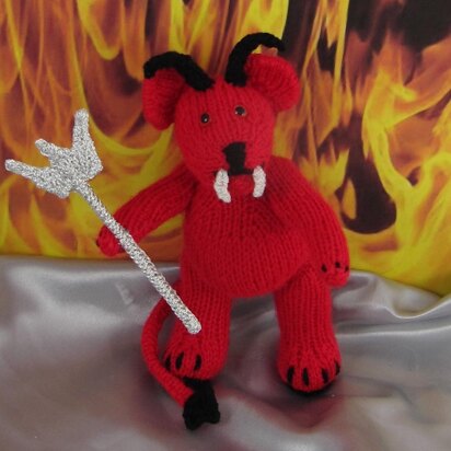 Red Devil Teddy Bear - knitting pattern