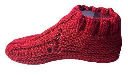 Slippers in Circular Needles Knitting Pattern