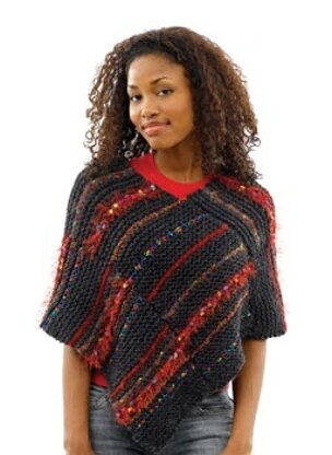 Mix-and-Match Poncho in Lion Brand Wool-Ease Chunky - 40508