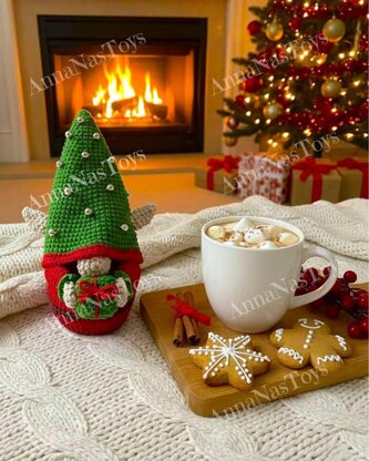 Сhristmas gnome Elf with a gift