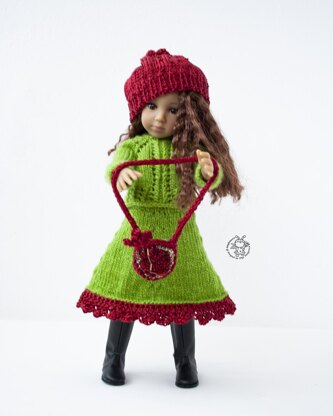 Pomegranate outfit for 13" dol