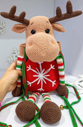 Christmas reindeer hot water bottle cover