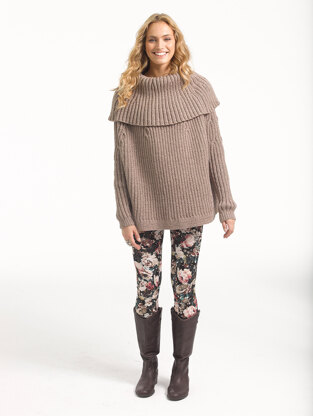 Lush Ribbed Pullover in Lion Brand Vanna's Glamour - L32206