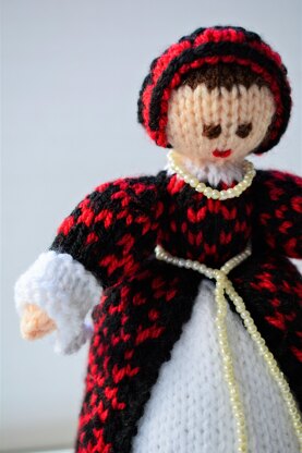 Katherine of Aragon Tudor Doll Knitting Pattern - Toy Knitting Pattern