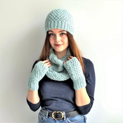 Glacier Blue Fingerless Gloves