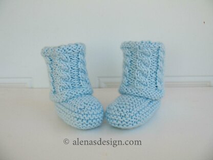 Cabled Baby Booties