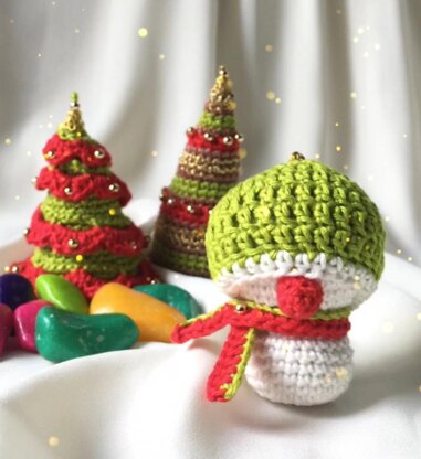 Fabric Snowman Christmas Tree Ornament Sewing Pattern & VIDEO