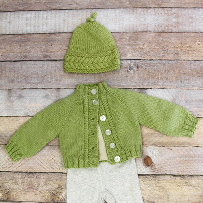 WEBS Emerging Designer #06 Sproutlet Sweater - Cardigan Knitting Pattern for Babies in Valley Yarns Valley Superwash DK
