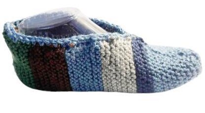 Easy Colorful Slippers in Straight Needles Knitting Pattern