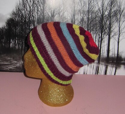 Silk Stripe Slouch Hat